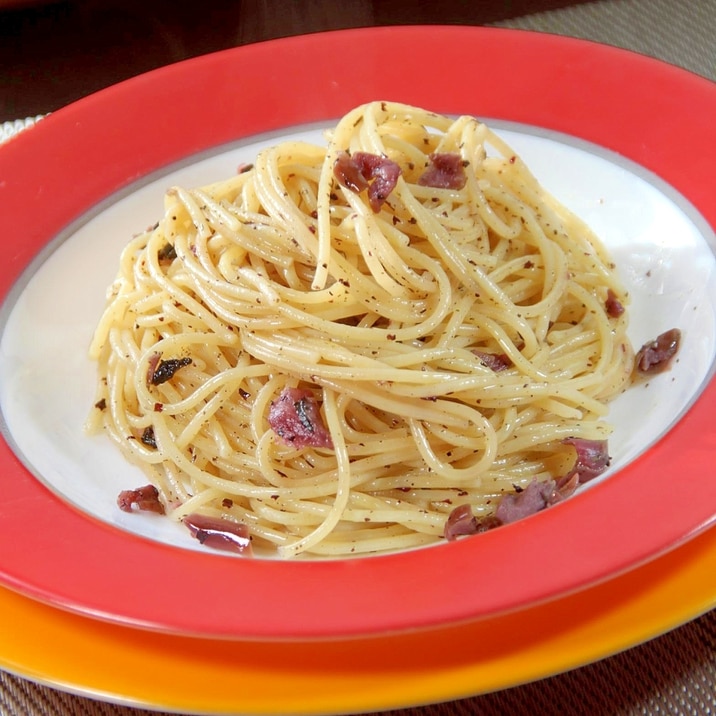 使い切りレシピ『しば漬けパスタ』
